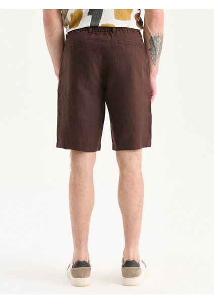 Yeni Sezon Standart Kalıp %100 Keten Erkek Şort fırsatları