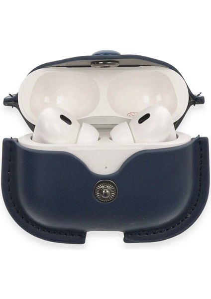 Bfs Airpods Pro 2 (2.nesil) Çanta Deri Kılıf - Lacivert modelleri