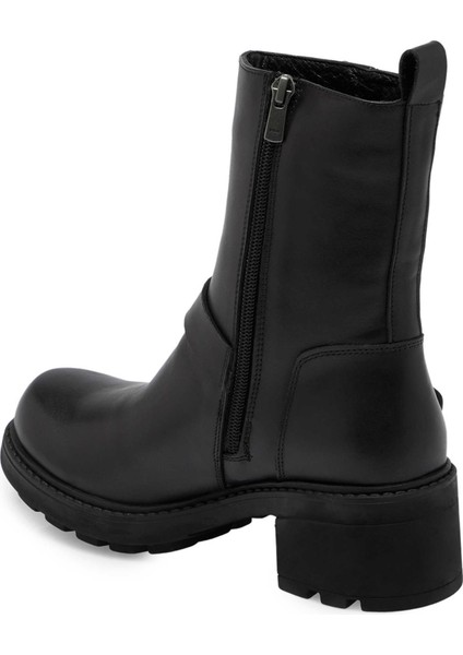 Siyah Hakiki Deri Kadın Casual Bot - K24K1BT67562-A23