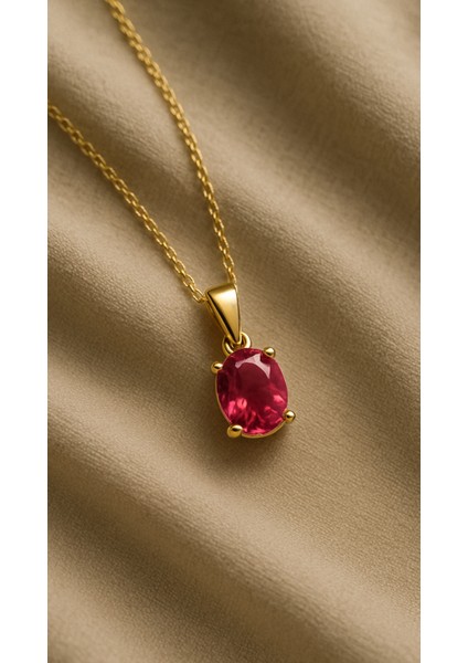 14 Ayar Altın Doğal Pembe Turmalin Tektaş Zincir Kolye indirimleri