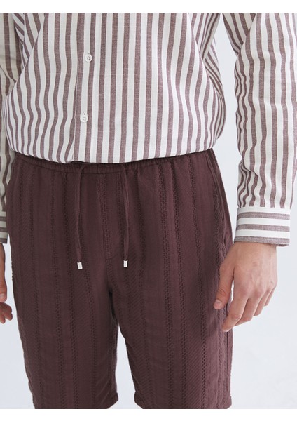 Yeni Sezon Standart Kalıp Keten Görünümlü Erkek Şort modelleri