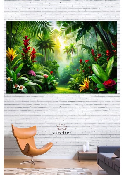 Huzur Dolu Orman Manzarası Duvar Örtüsü Duvar Halısı Wall Tapestry