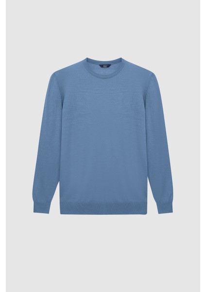 Ds Damat Regular Fit Mavi Düz Kazak indirimleri