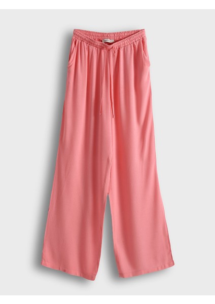 Yeni Sezon Beli Lastikli Saten Kadın Pantolon