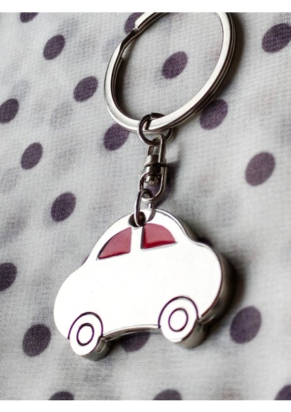 Metalik Renkli Çift Taraflı Kırmızı Camlı Vosvos Metal Anahtarlık fırsatları