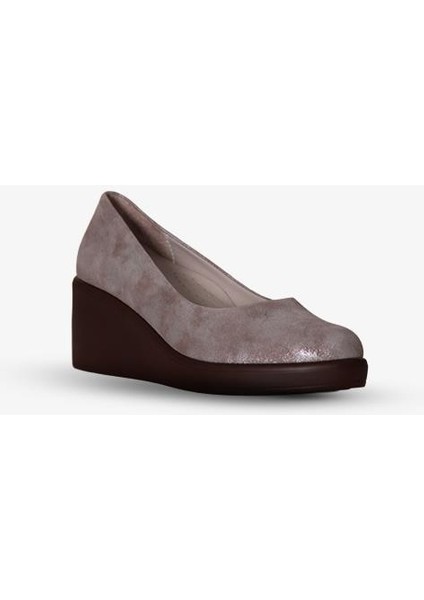 215451114-32 Vizon Deri Süet Kadın Topuklu Ayakkabı fırsatları