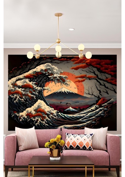 Japon Denizinde Dalgalar Duvar Örtüsü Duvar Halısı Wall Tapestry fiyatları