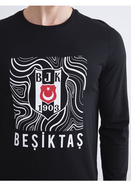 Yeni Sezon Standart Kalıp Beşiktaş Baskılı Erkek Taraftar Pijama Takımı modelleri