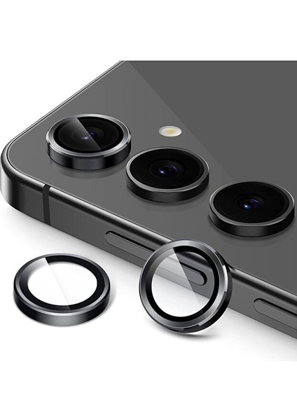 Galaxy S25 Fe Kılıf Aparatlı Kamera Koruma Renkli Lens Koruyucu Temperli Cam Koruma