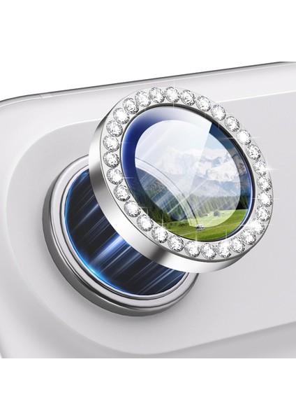 iPhone 17 Air Kılıf Parlak Taşlı Kamera Koruma Renkli Lens Koruyucu Temperli Cam