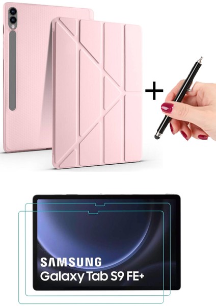 Samsung Tab S10 Plus / S9 Plus / Tab S9 Fe Plus Uyumlu Kalem Bölmeli Kılıf + Kalem + Ekran Koruyucu