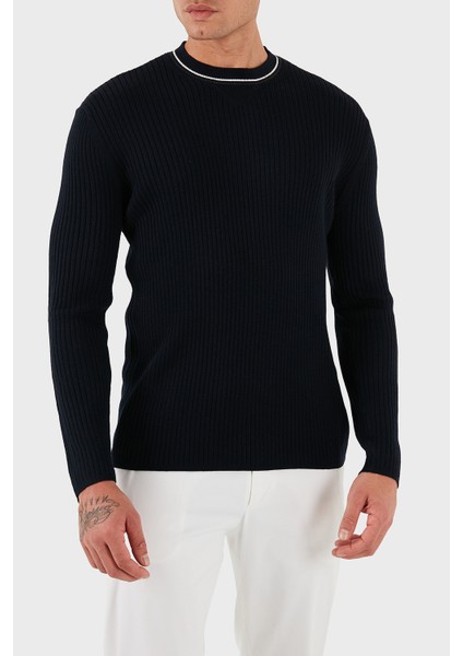 Yün Karışımlı Regular Fit Yuvarlak Yaka Kazak Erkek Kazak XM000893 AF14007 UB101