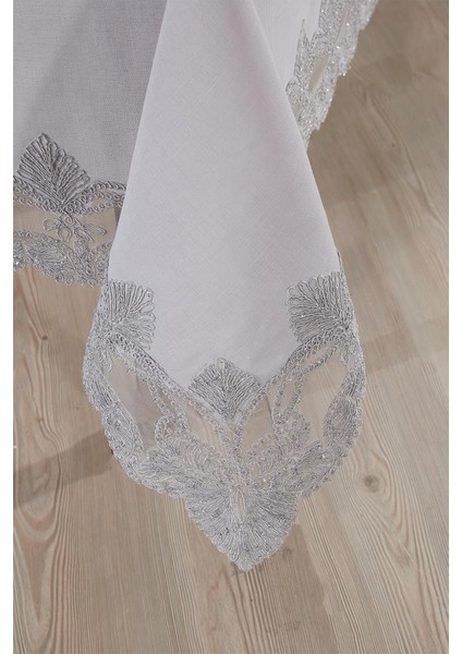 Midye Masa Örtüsü Takımı 26 Parça Gri indirimleri