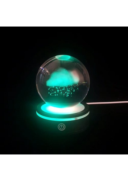 Usb'li Yağmur Bulutu Tasarımlı Dönen Cam Küre