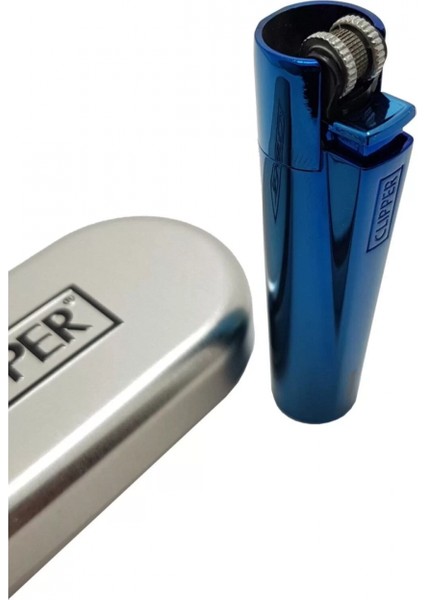 Kişiye Özel Komple Metal Parlak Mavi Çakmak