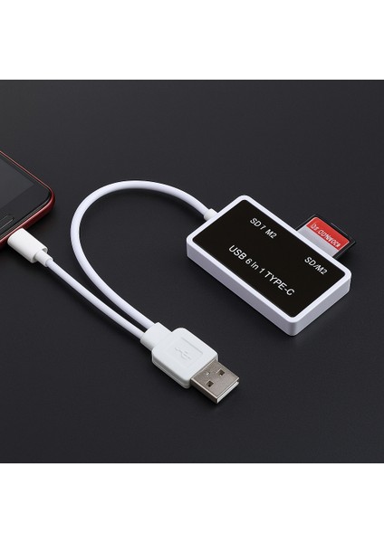 Type-C Kart Okuyucu – 5gbps Hızlı Veri Aktarımı, Sd/tf/m2/xd/ms/cf Kart Desteği, USB 2.0 & 1.1 Uyumlu, LED Güç Göstergeli, Kompakt Çoklu Kart Okuyucu Adaptör | BYL-1908
