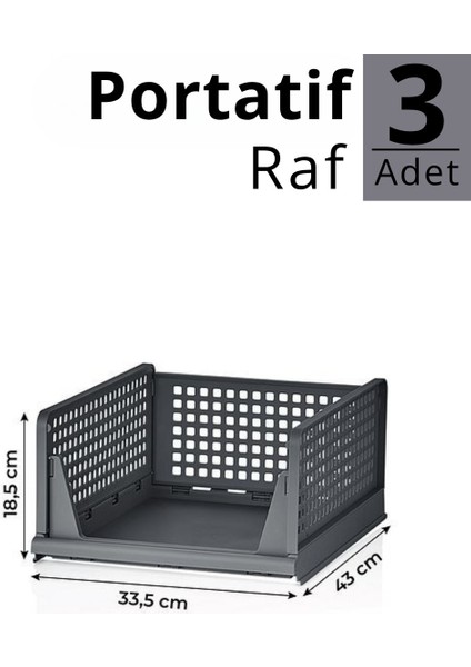 Mithra Life 3 Lü Kayar Raf Organizer – Gri Dolap Içi Kıyafet, Aksesuar Düzenleyici MIT1263 modelleri