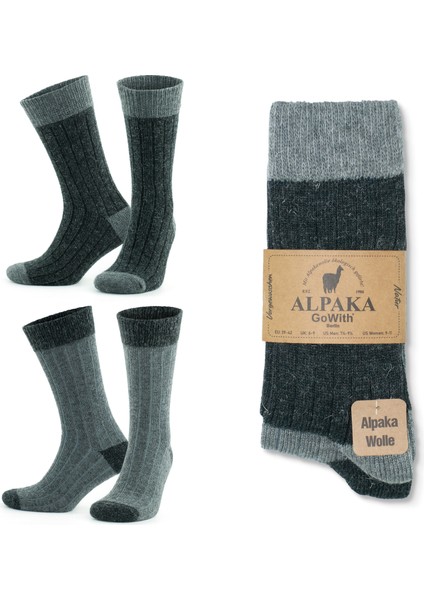 Alpaka Yünlü Topuk Burun Renkli Termal Kışlık Çorap 3096