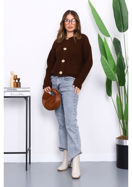 Kahverengi Selanik Örgülü Kısa Triko Hırka fiyatları