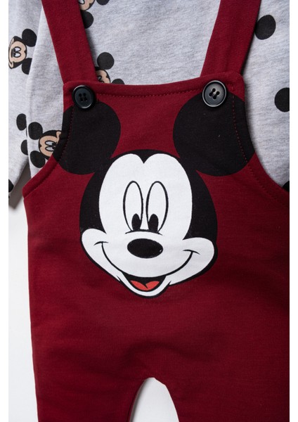 Mickey Mouse Baskılı Içi Badili Salopet Bebek Tulumu modelleri