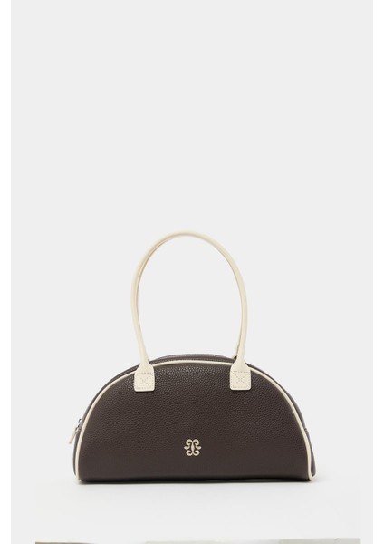 Kahverengi Kadın Retro El ve Omuz Çantası