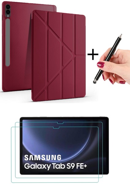 Samsung Tab S10 Plus / S9 Plus / Tab S9 Fe Plus Uyumlu Kalem Bölmeli Kılıf + Kalem + Ekran Koruyucu