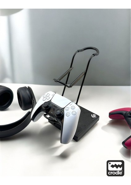 Siyah Ahşap ve Siyah Metal Gaming Ps4 Ps5 Xbox Joystick Controller Tutucu ve Kulaklık Dikey Standı indirimleri
