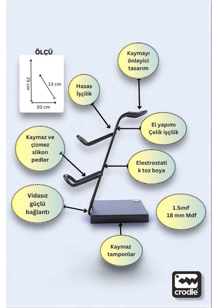 Siyah Ahşap ve Siyah Metal Gaming Ps4 Ps5 Xbox Joystick Controller Tutucu ve Kulaklık Dikey Standı