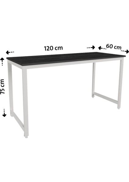 Siyah/beyaz 120X60 Çalışma Masası, Bilgisayar Masası, Ofis Masası, Metal Ayaklı modelleri