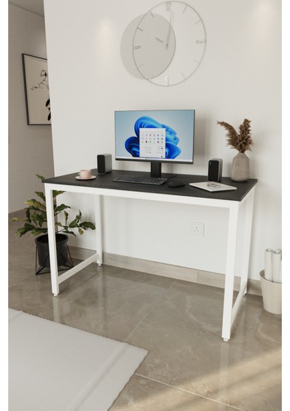 Siyah/beyaz 120X60 Çalışma Masası, Bilgisayar Masası, Ofis Masası, Metal Ayaklı fırsatları