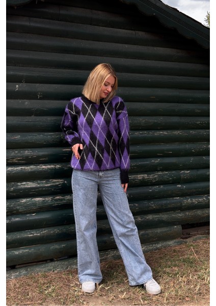 Baklava Desen Yumoş Yün Kazak 2777