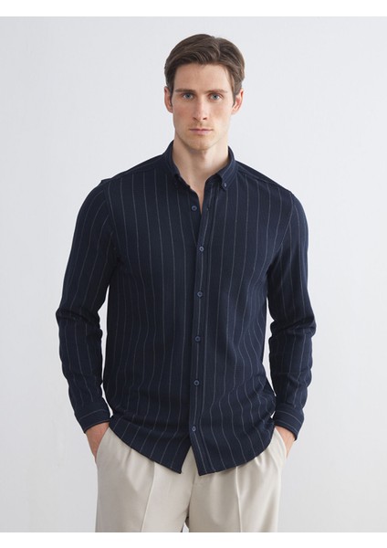 Yeni Sezon Slim Fit Uzun Kollu Çizgili Erkek Gömlek fiyatları
