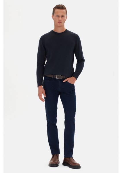 Ds Damat Regular Fit Lacivert Düz Örgü Kazak modelleri