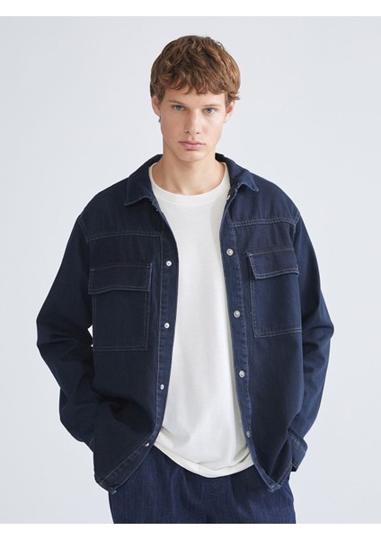 Yeni Sezon Rahat Kalıp Uzun Kollu Erkek Jean Gömlek