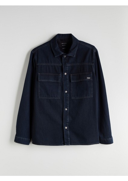 Yeni Sezon Rahat Kalıp Uzun Kollu Erkek Jean Gömlek indirimleri