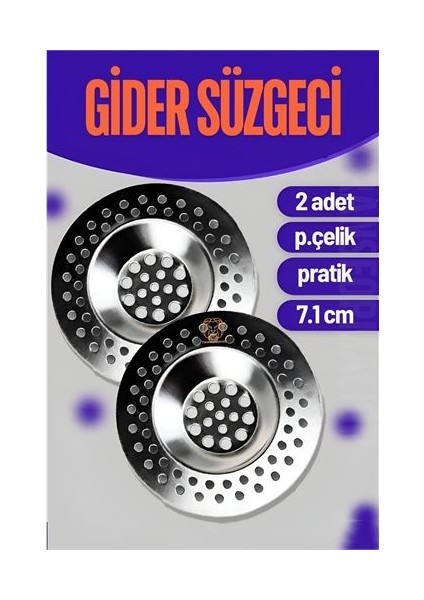Çelik Lavabo Süzgeci 2 Adet