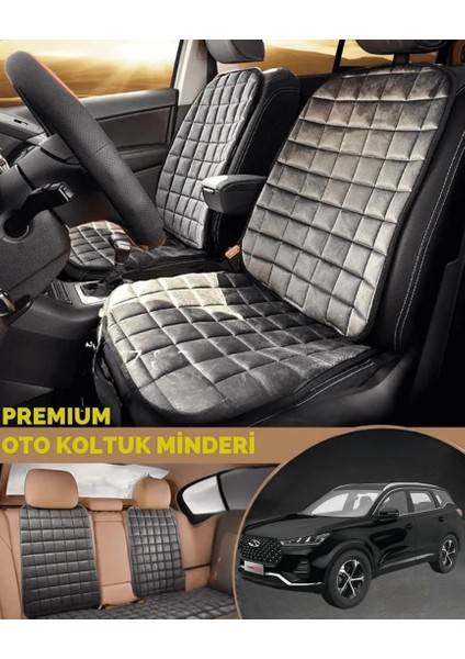 Tiggo 7 Pro Koltuk Minderi Ortopedik Cepli Araç ve Kılıf Seti – Tam Uyumlu, Antrasit Renk, Konforlu Tasarım