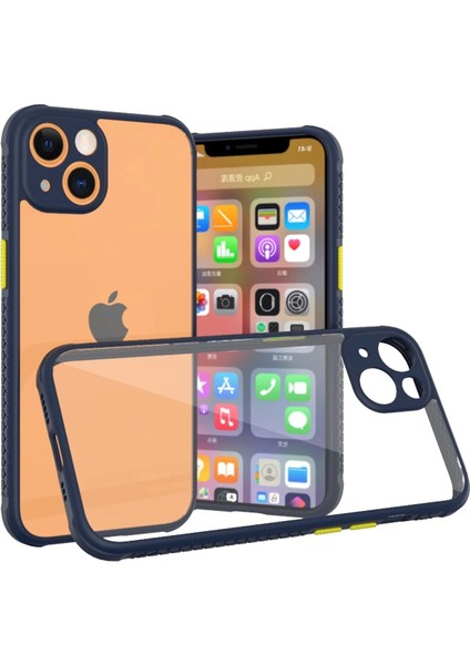 Bfs iPhone 13 Mini Kılıf Miami Şeffaf Silikon - Lacivert