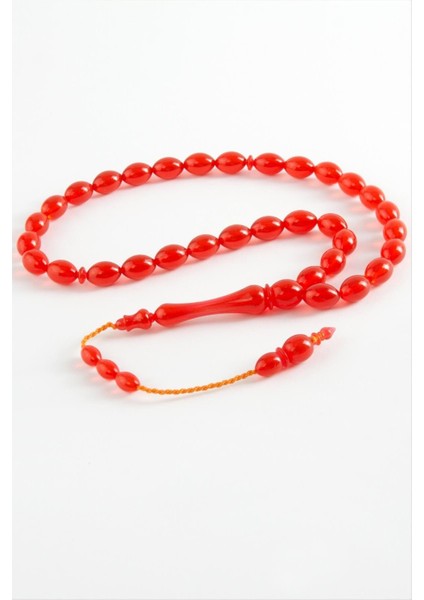 Ds-Derin Zeytin Şekilli Plastik Tesbih 8X11 Mm-Kırmızı fiyatları