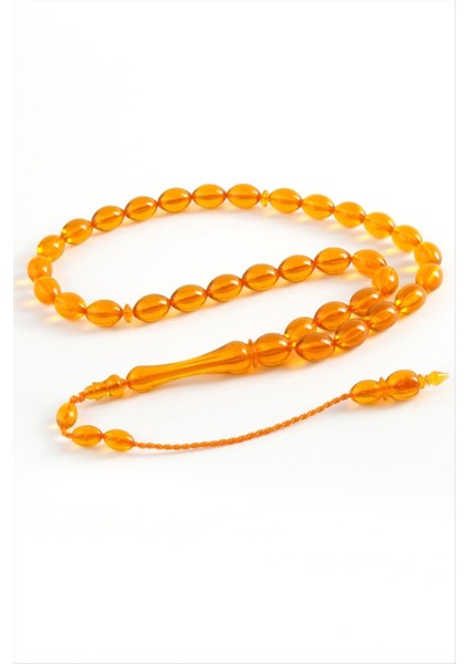 Ds-Derin Zeytin Şekilli Plastik Tesbih 8X11 Mm-Açık Turuncu fiyatları