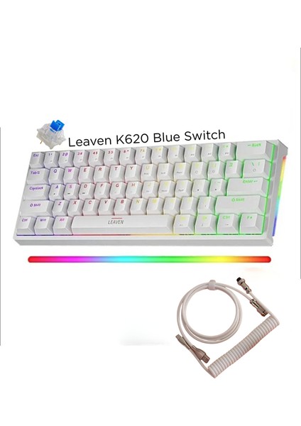 K620 Hot-Swap Mavi Switch Mekanik Klavye-Coiled Kablo