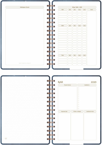 2025-2026 A5 Akademik Ajanda Spiralli Kuşe Kapak 16 Aylık - Yıldızlı Gökyüzü