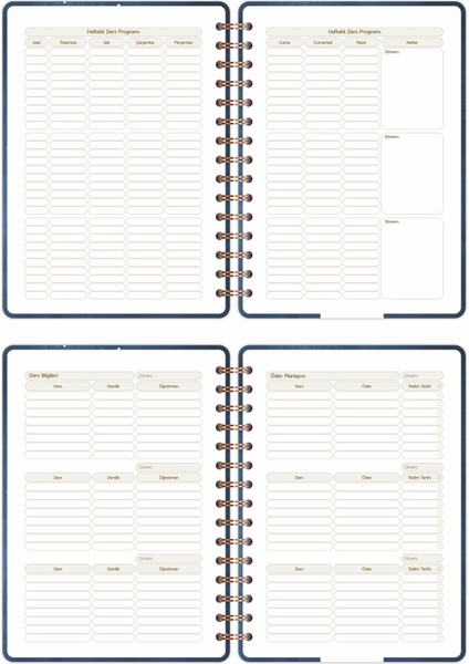 2025-2026 A5 Akademik Ajanda Spiralli Kuşe Kapak 16 Aylık - Yıldızlı Gökyüzü