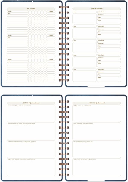 2025-2026 A5 Akademik Ajanda Spiralli Kuşe Kapak 16 Aylık - Yıldızlı Gökyüzü