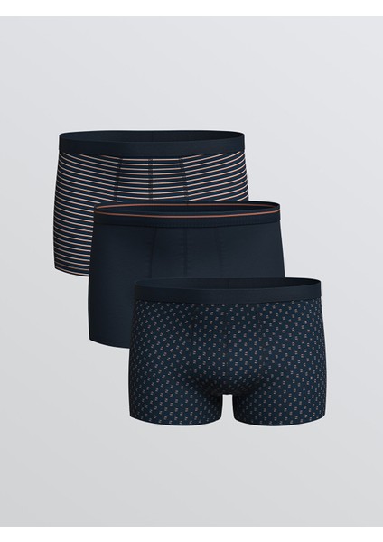 Yeni Sezon Standart Kalıp Pamuklu Esnek Erkek Boxer 3'lü