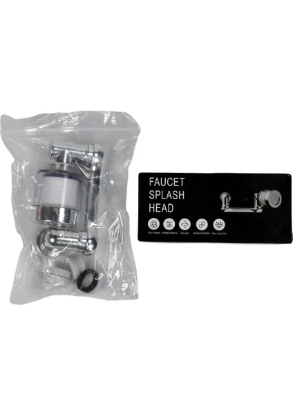 Filtreli Mutfak Banyo Musluk Başlığı 1080 Derece Dönebilen Fonksiyonel Evrensel Büyük Boy