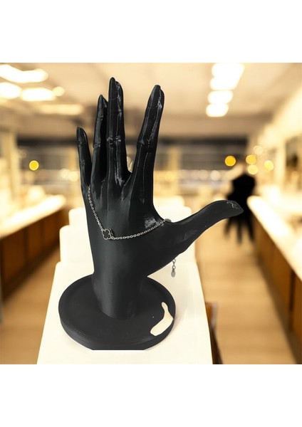 925 Ayar Gümüş Siyah Taşlı Tekli Şanslı Yonca Van Cleef Minimalist Bileklik