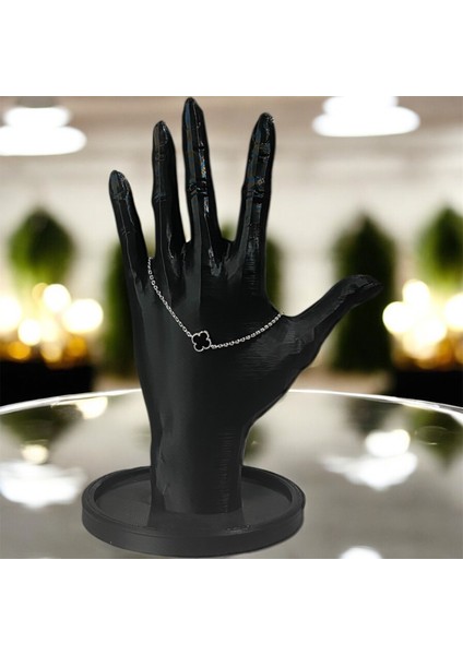 925 Ayar Gümüş Siyah Taşlı Tekli Şanslı Yonca Van Cleef Minimalist Bileklik modelleri