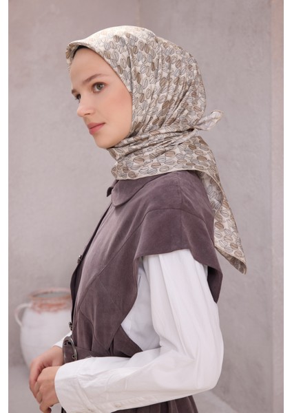 Çiçek Desen Ipek Twill Eşarp 4204D01 84