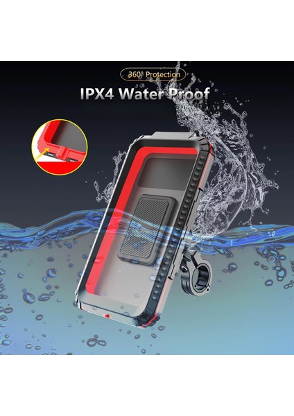 Yeni Profesyonel Su Geçirmez Kılıflı Ayna ve Gidon Bağlantılı Motosiklet Bisiklet Atv Telefon Tutucu fiyatları